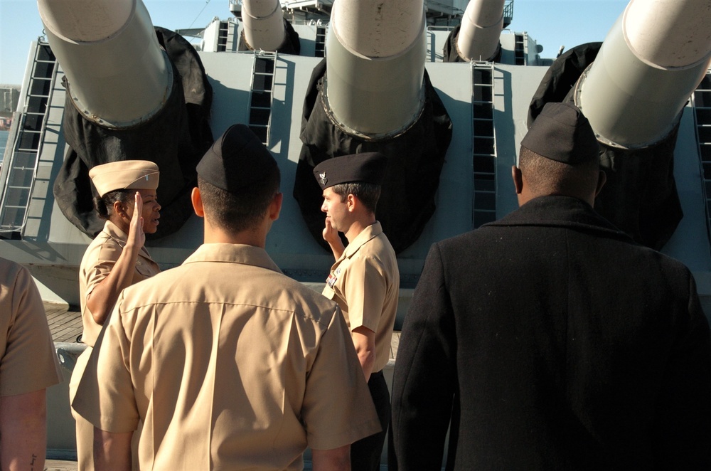 Re-enlistment aboard a Battleship