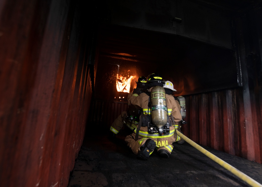 Kadena and Naha firefighters fired up for bilateral training