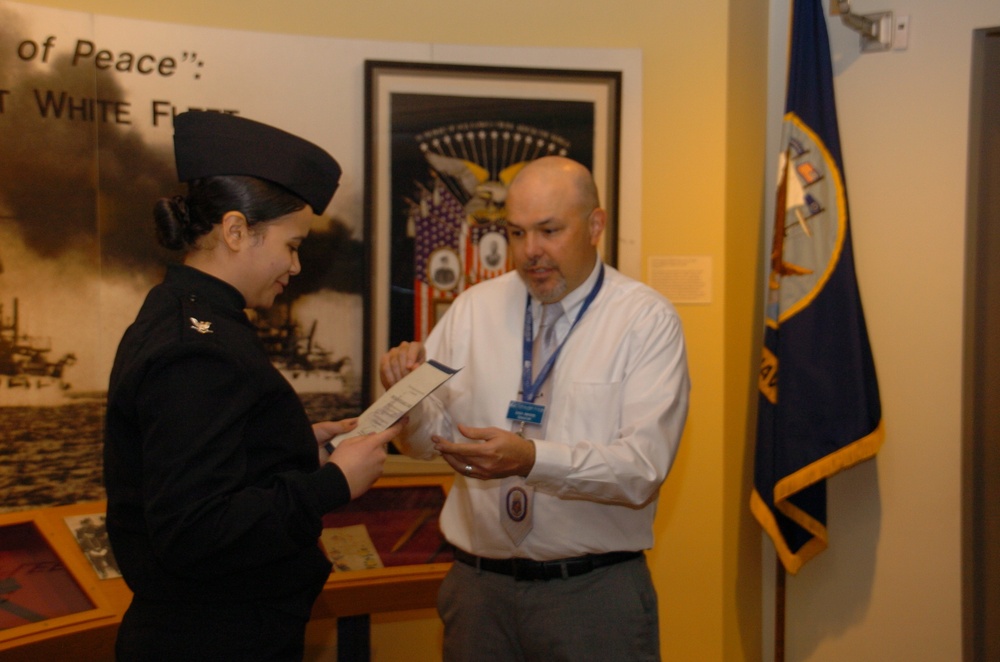 Naval Museum hosts a re-enlistment ceremony