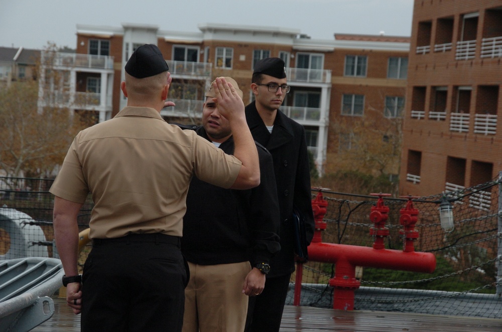 Beach Master Unit Two Re-enlistment aboard a Battleship