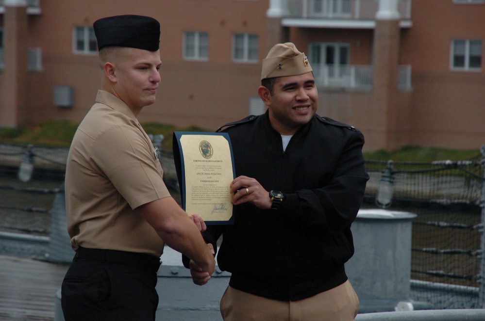 Beach Master Unit Two Re-enlistment aboard a Battleship