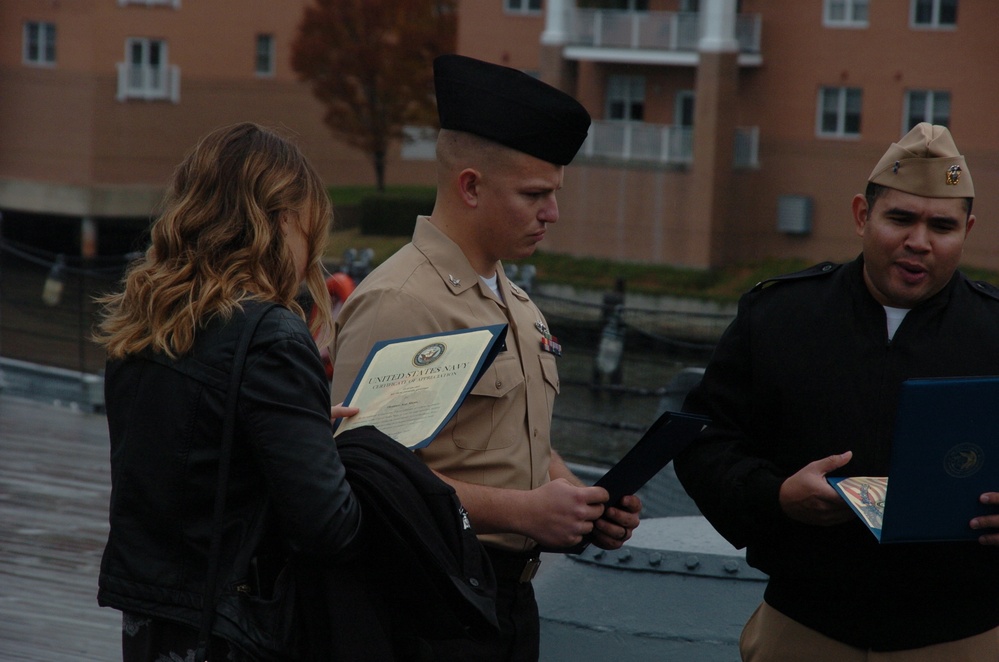 Beach Master Unit Two Re-enlistment aboard a Battleship