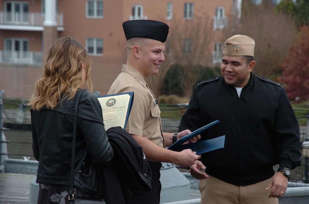 Beach Master Unit Two Re-enlistment aboard a Battleship