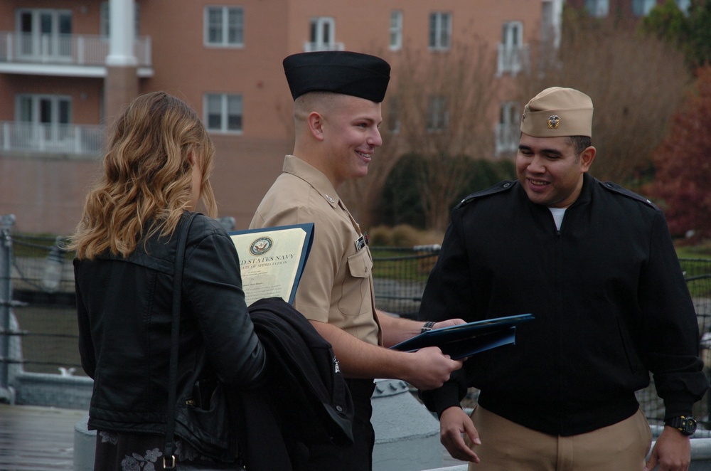 Beach Master Unit Two Re-enlistment aboard a Battleship