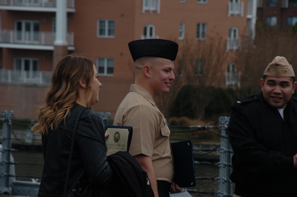 Beach Master Unit Two Re-enlistment aboard a Battleship