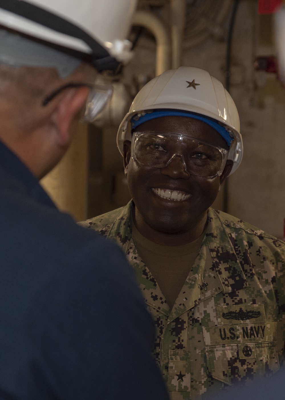 Rear Adm. Cedric Pringle, commander of ESG 3, visits Bonhomme Richard