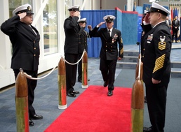 CIWT’s Command Master Chief Bates is Piped Ashore