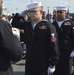 IT2 Alan Hickman Salutes the Ensign at NOSC L.A. CMC Jeffery D. Persiani's Retirement Ceremony
