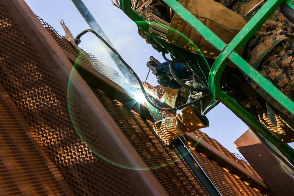 U.S Marine Engineers Fortify Border Fencing at Calexico West