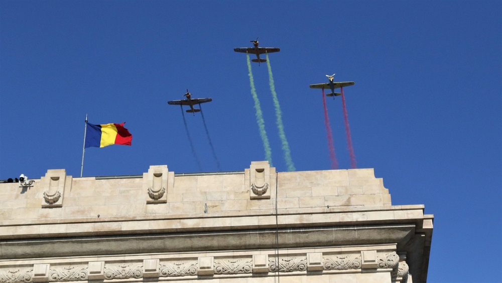 U.S. service members participate in Romania’s National Day Parade