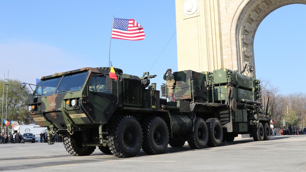 U.S. service members participate in Romania’s National Day Parade