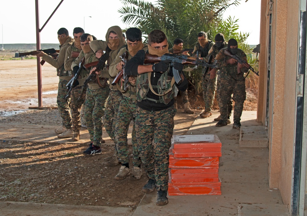 Syrian partner force conducts combat training