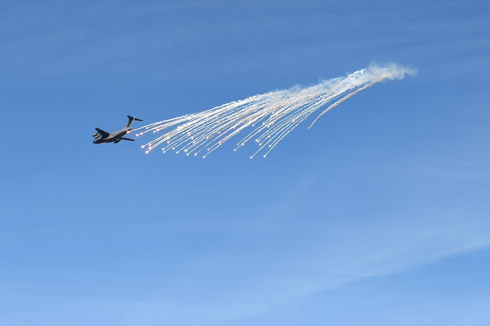 C-17 releases flares