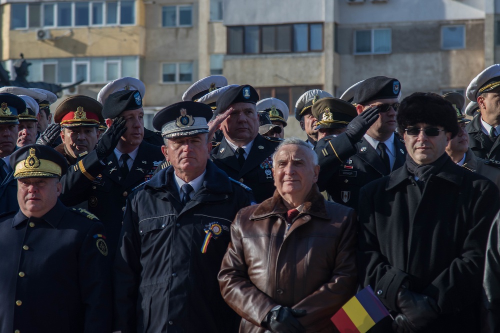 U.S. service members participate in Romania’s National Day Parade