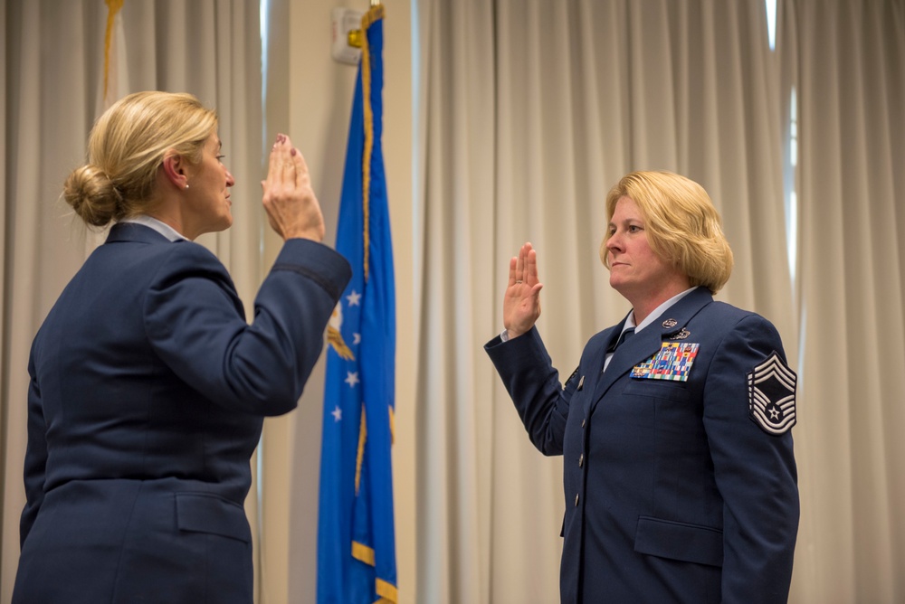 Senior Master Sgt. Christine Fallo promoted to the rank of Chief Master Sergeant