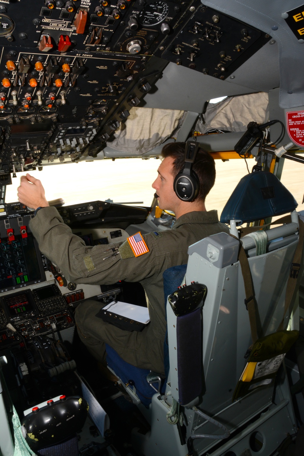 Maintenance and operations ready a KC-135 Stratotanker for flight