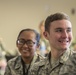 Col. Grant, Chief Alexander, provide face-to-face input to junior enlisted during Airmen’s lunch