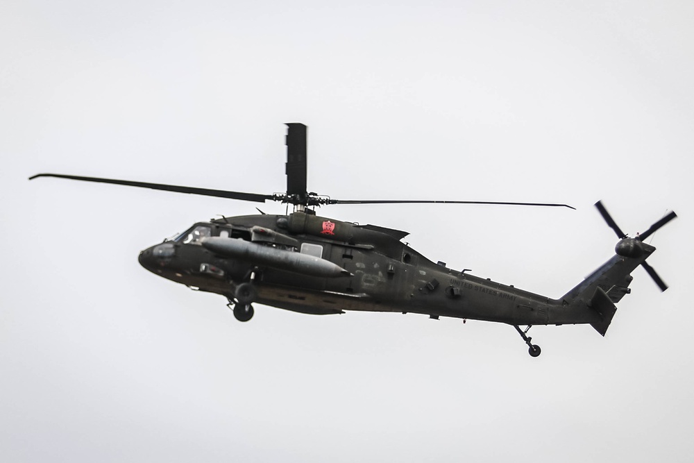 82nd CAB UH-60 Blackhawk Helicopter Takes Flight