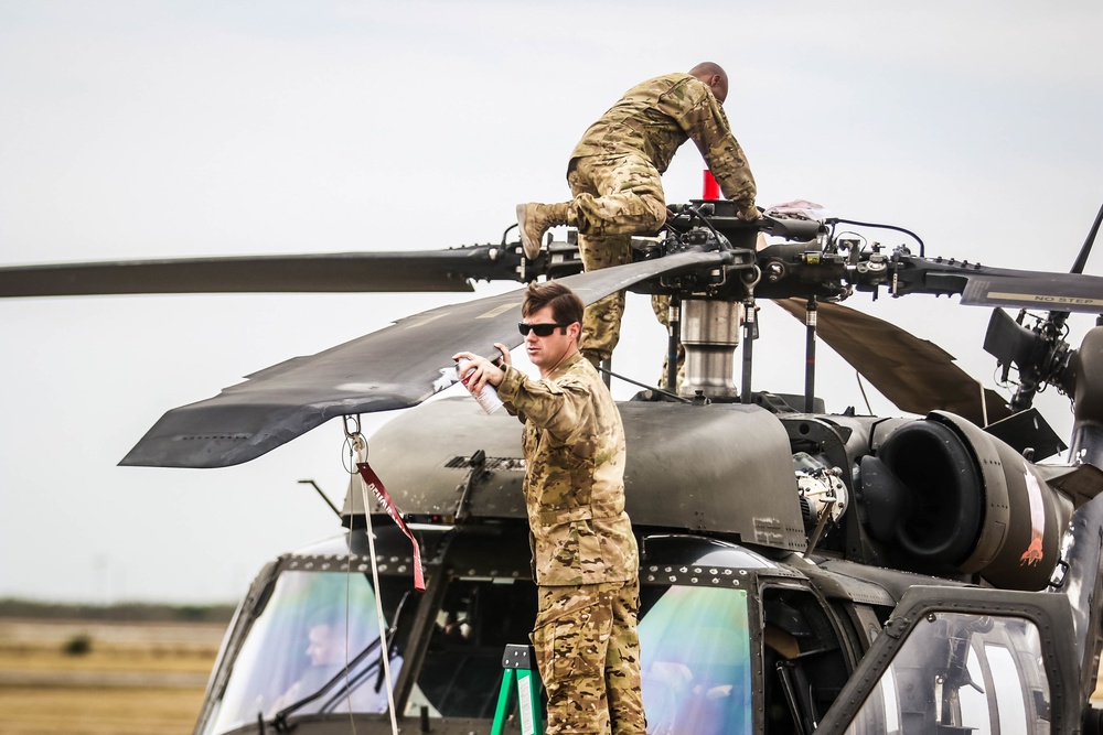 82nd CAB Rotor Blades And Engine Check