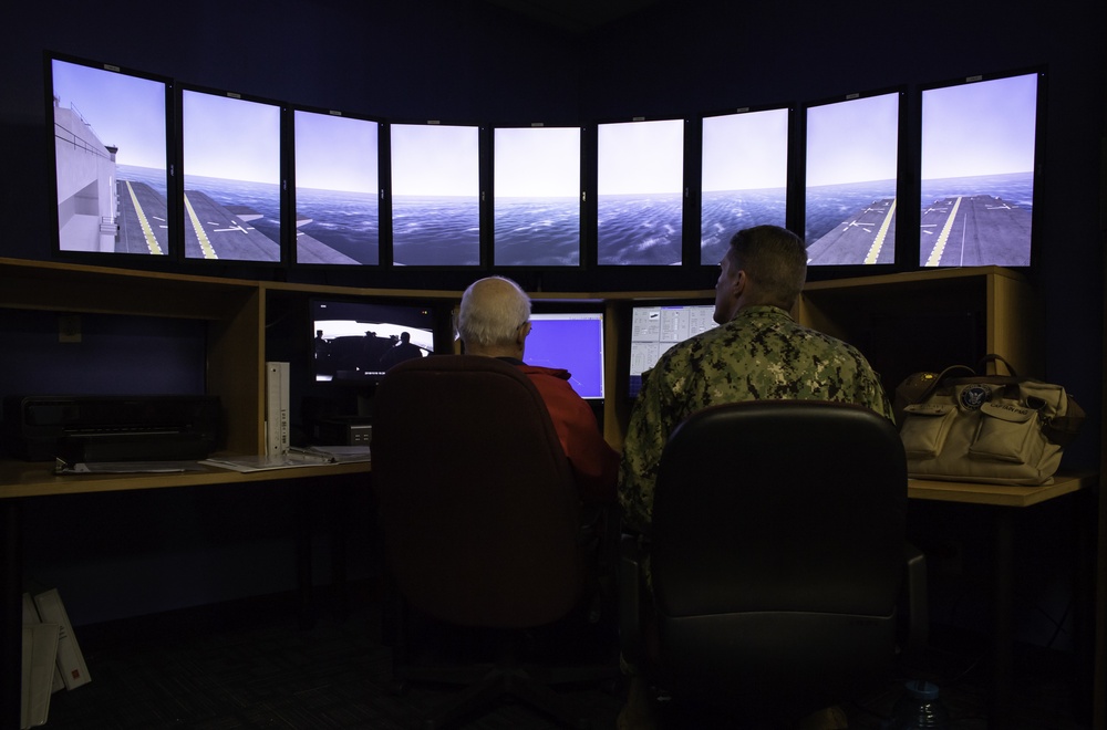 USS Bonhomme Richard Sailors train at Navigation, Seamanship and Shiphandling Trainer (NSST), Naval Base San Diego.