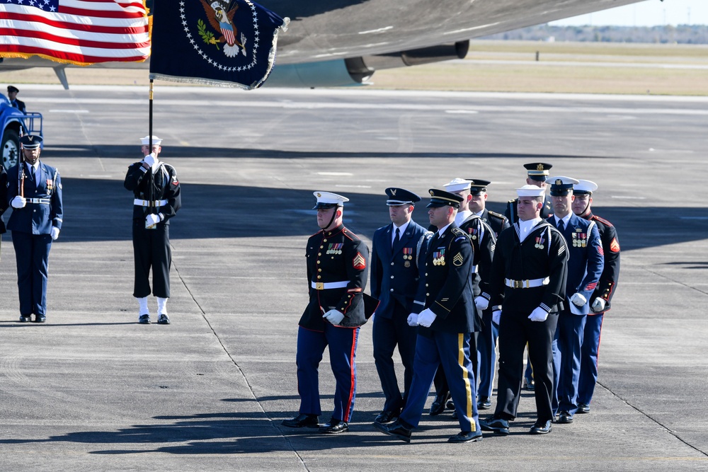 Departure ceremony for the late President George H. W. Bush at Ellington Field