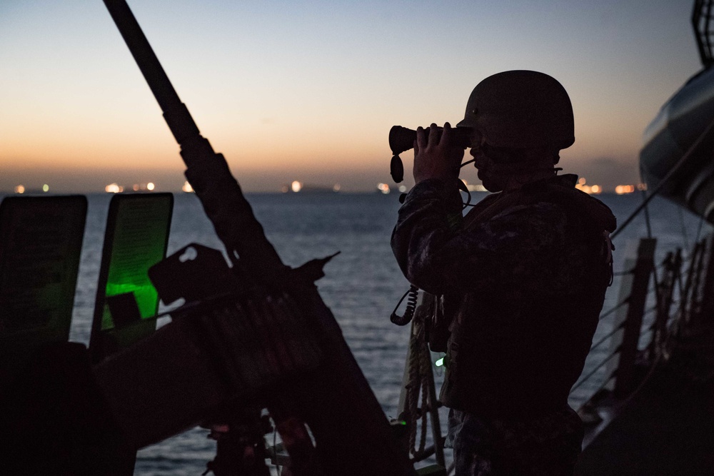 USS Jason Dunham transits the Suez Canal