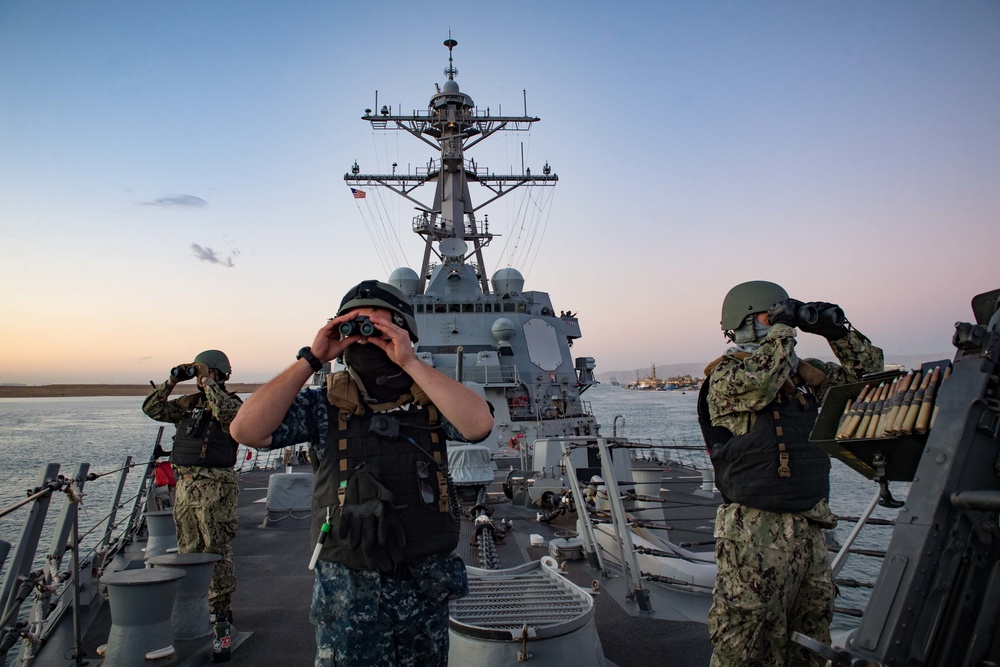 USS Jason Dunham transits the Suez Canal