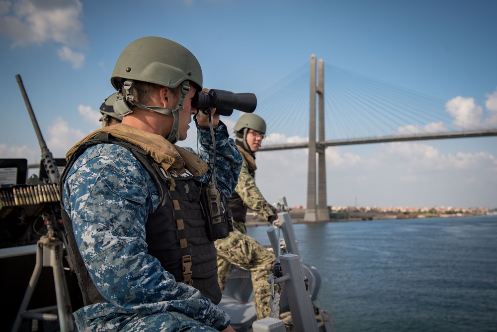 USS Jason Dunham transits the Suez Canal