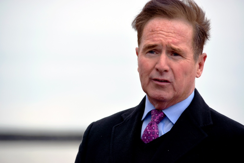 Congressman Brian Higgins speaks on the U.S. Army Corps of Engineers Buffalo District's planned improvements to the Buffalo Harbor