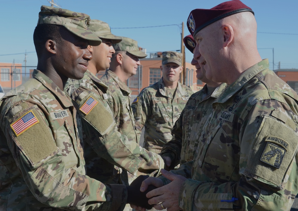 Maj. Gen. Brian McKiernan recognizes Soldiers