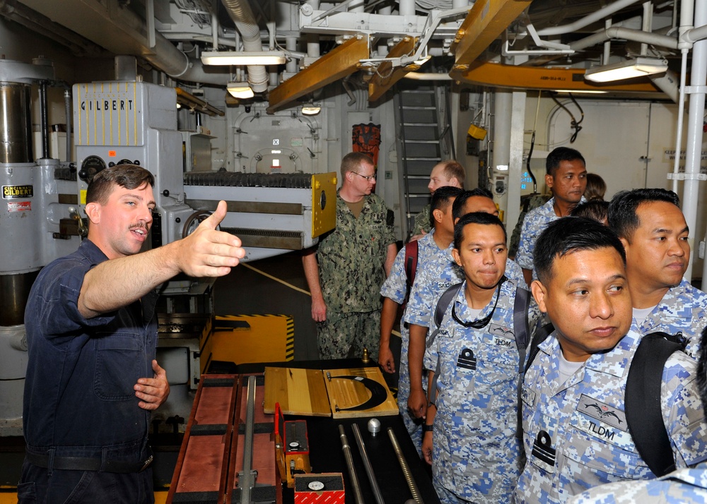 USS Emory S. Land hosts Malaysian officials during Indo Pacific patrol