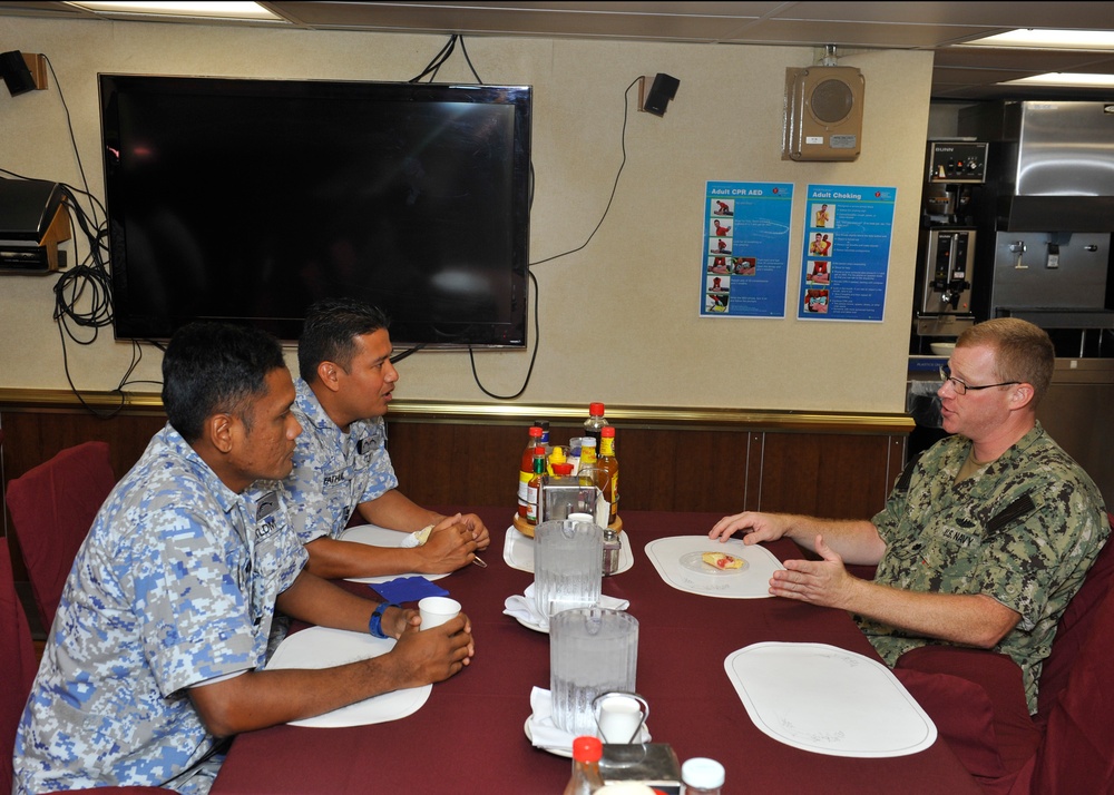 USS Emory S. Land hosts Malaysian officials during Indo Pacific patrol