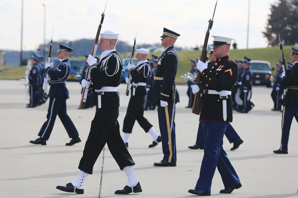 Departure ceremony at Joint Base Andrews