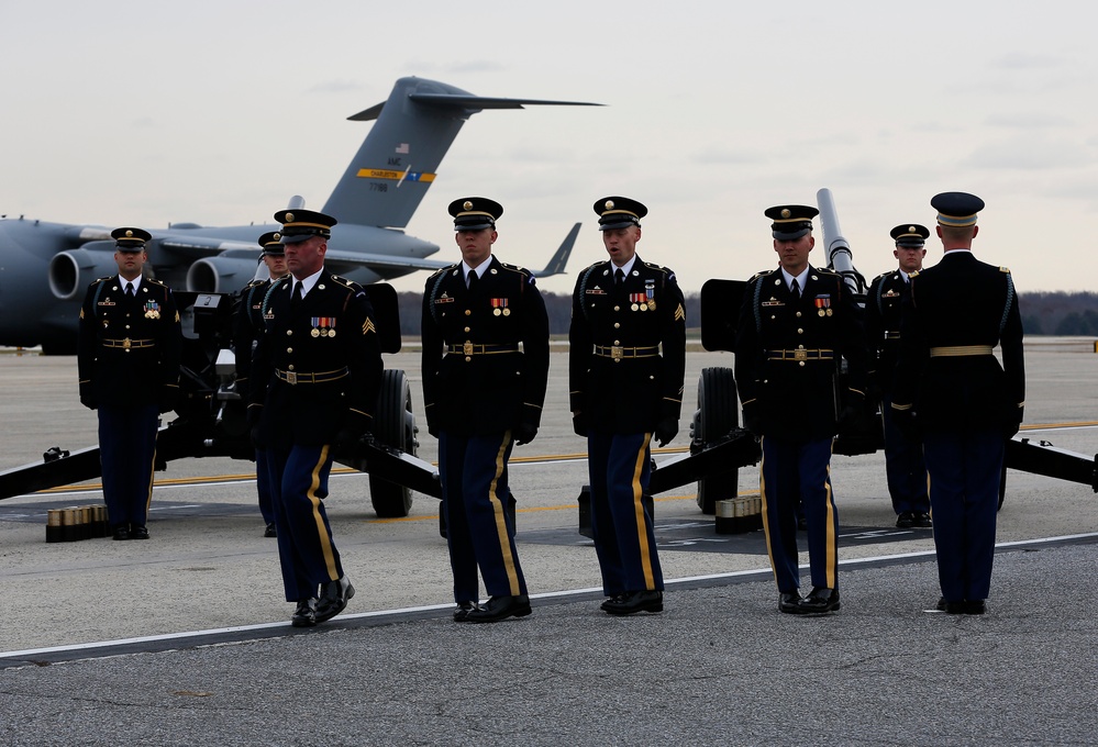 Departure ceremony at Joint Base Andrews