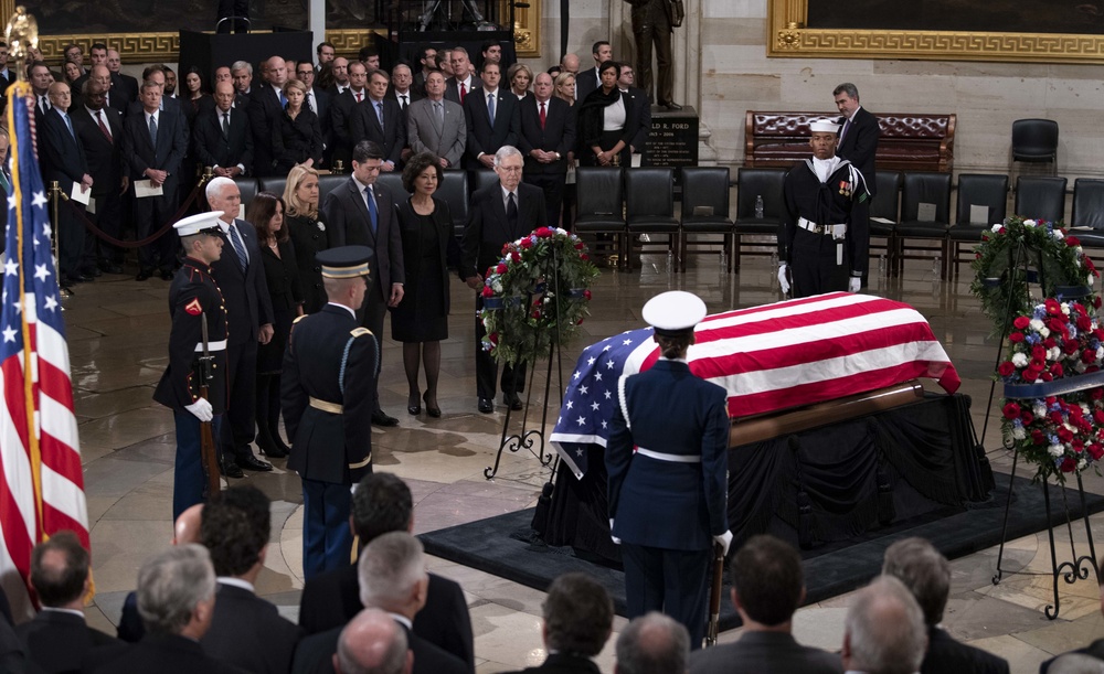 President Bush State Funeral Arrival Ceremony