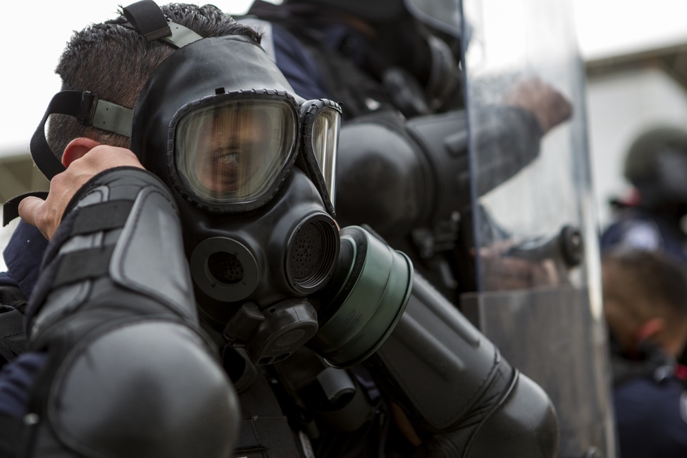 Civil disturbance training held at Otay Mesa Port of Entry in California with 93rd Military Police Battalion and U.S. Customs and Border Protection