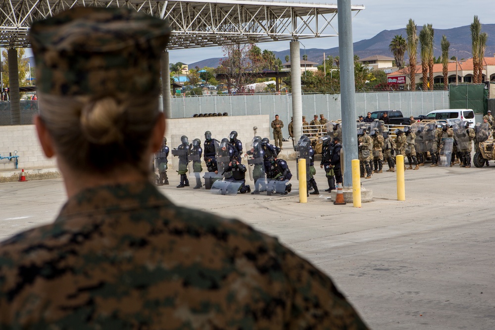 Civil disturbance training held at Otay Mesa Port of Entry in California with 93rd Military Police Battalion and U.S. Customs and Border Protection