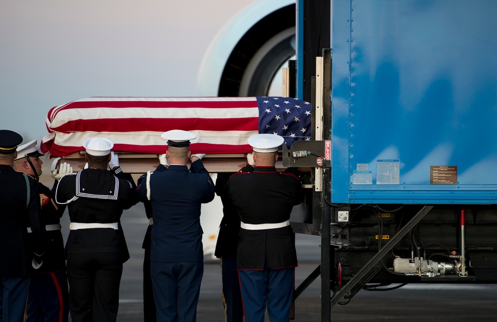 President George H.W. Bush arrival ceremony