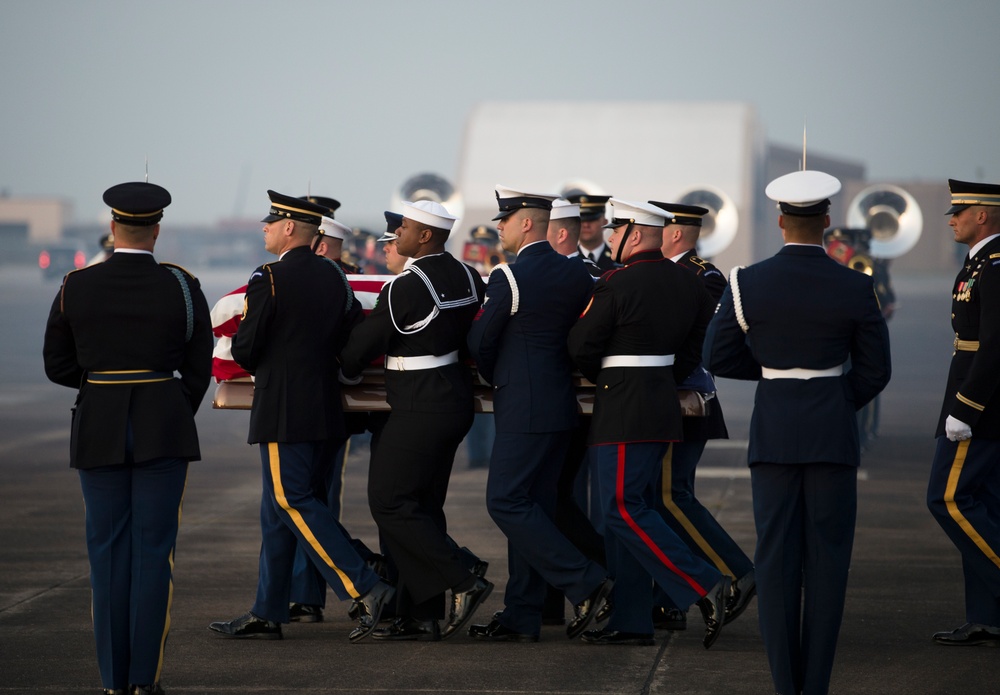 President George H.W. Bush arrival ceremony