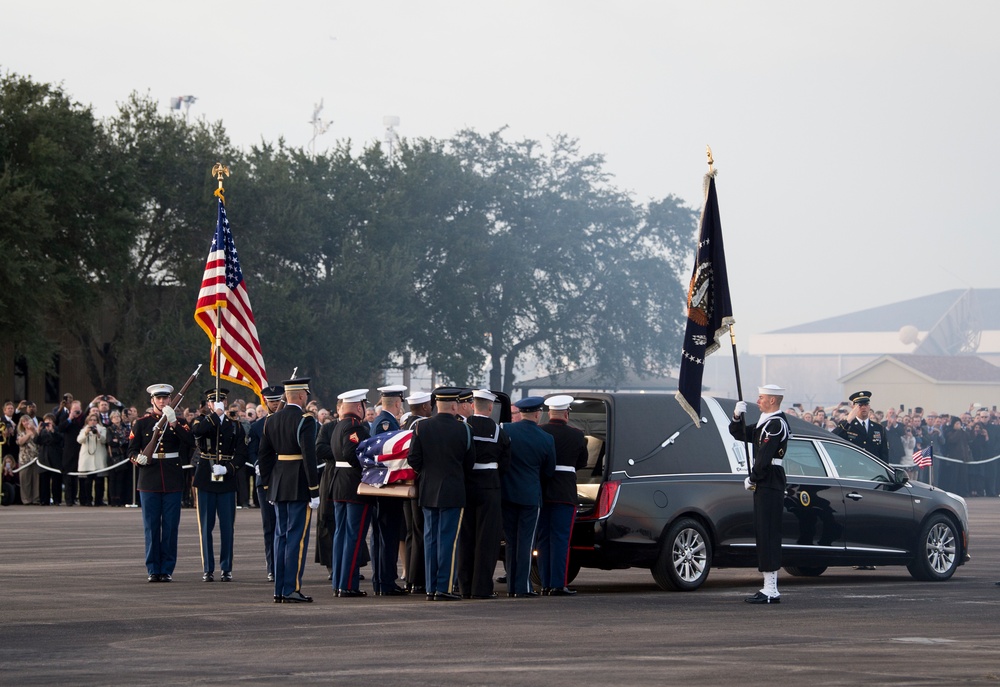 President George H.W. Bush arrival ceremony