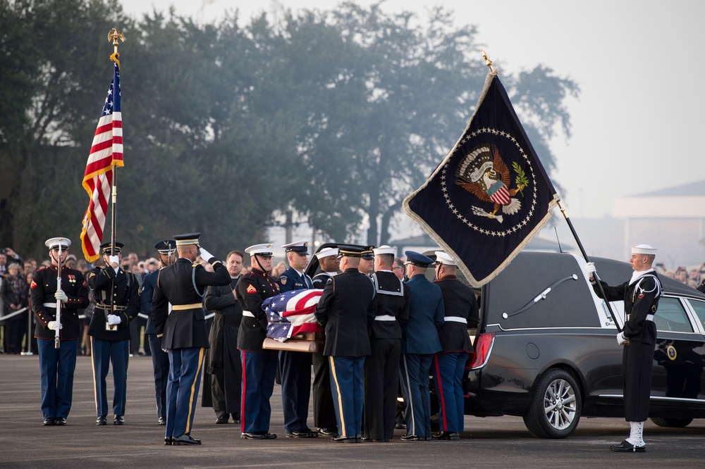 President George H.W. Bush arrival ceremony