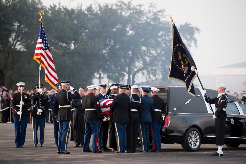 President George H.W. Bush arrival ceremony