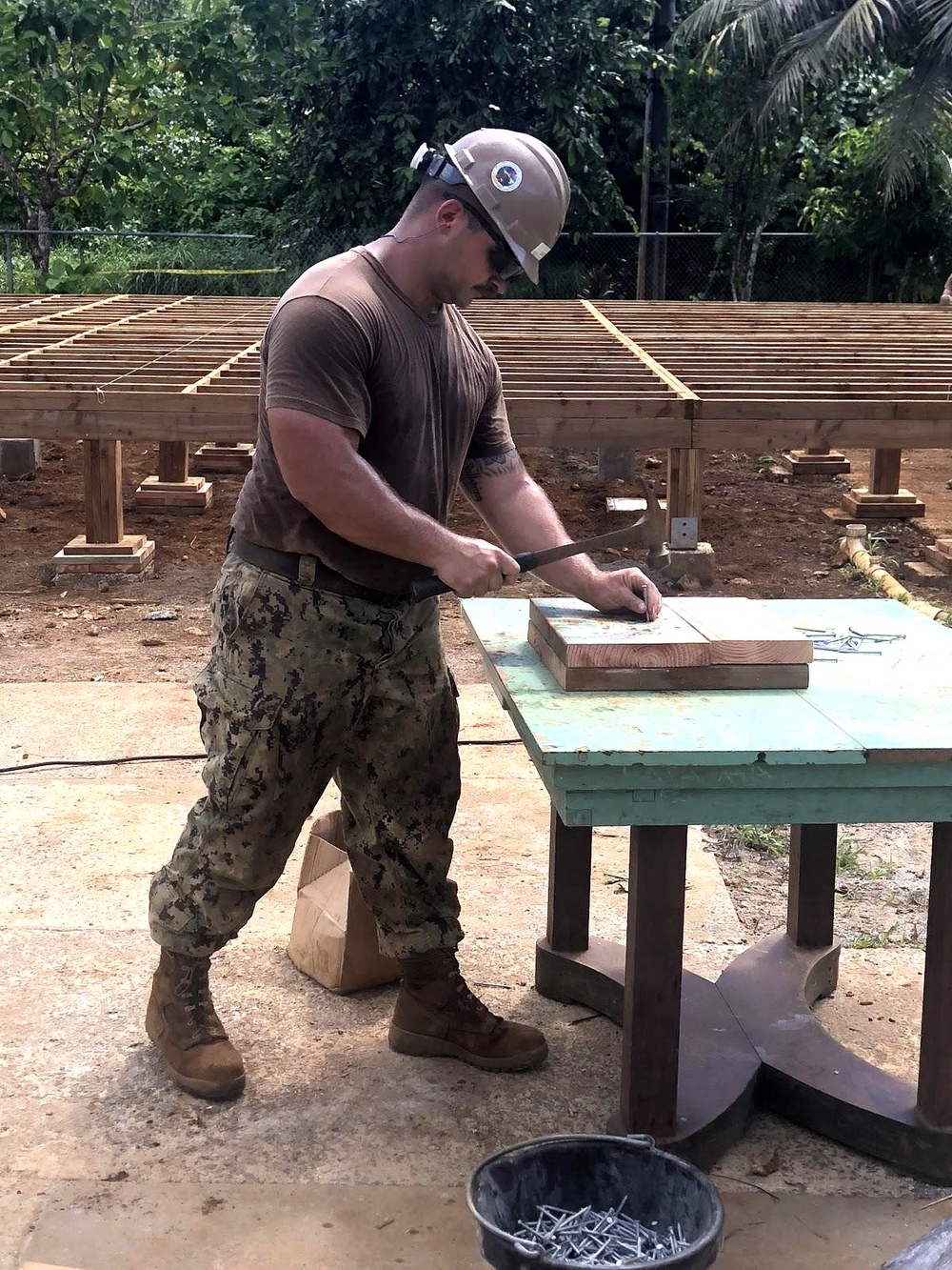 NMCB 1 Constructs School in Micronesia