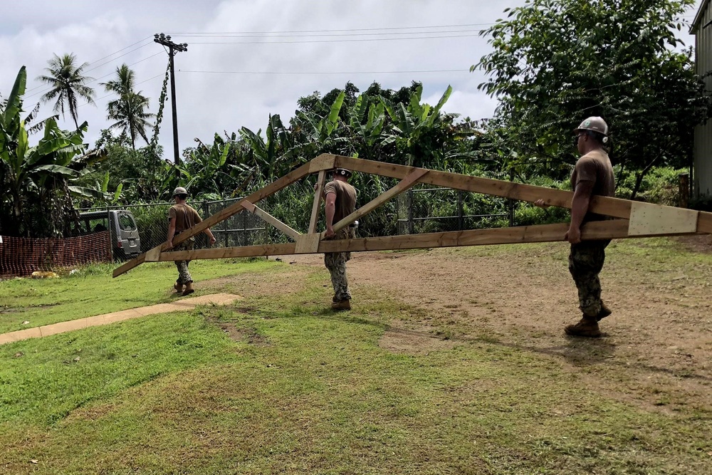 NMCB 1 Constructs School in Micronesia