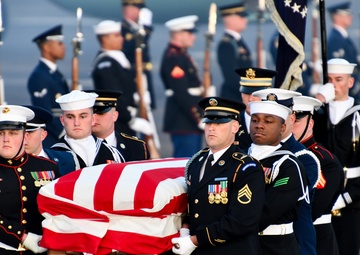Arrival ceremony for the late President George H. W. Bush at Ellington Field