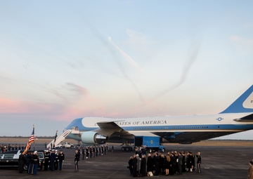Arrival ceremony for the late President George H. W. Bush at Ellington Field