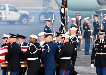 Arrival ceremony for the late President George H. W. Bush at Ellington Field