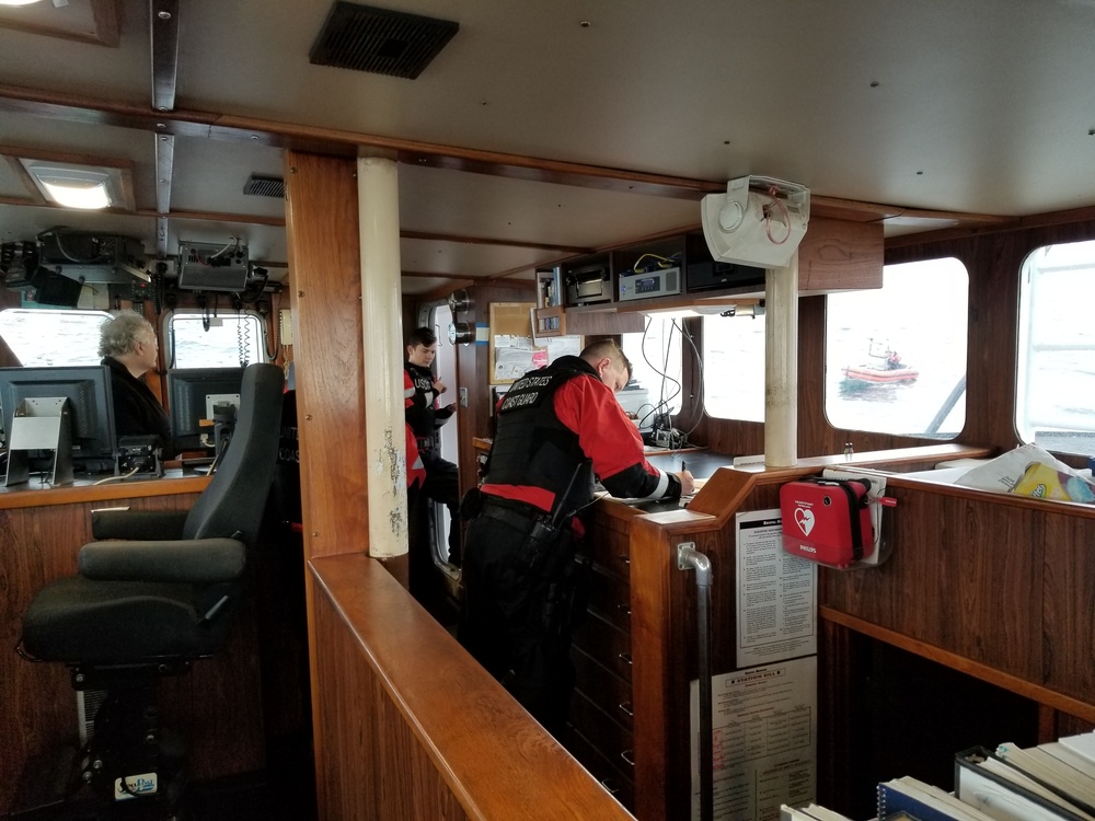 Coast Guard Cutter Alex Haley conducts boarding on the Bering Sea