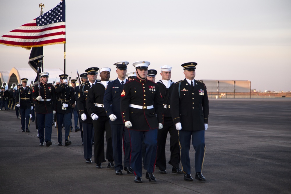 George H. W. Bush, the 41st President of the United States arrives at Ellington Field