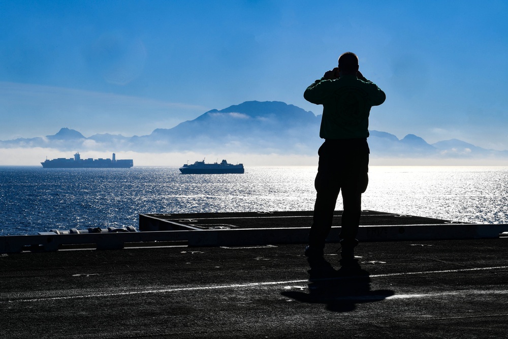 USS Harry S. Truman transits Strait of Gibraltar